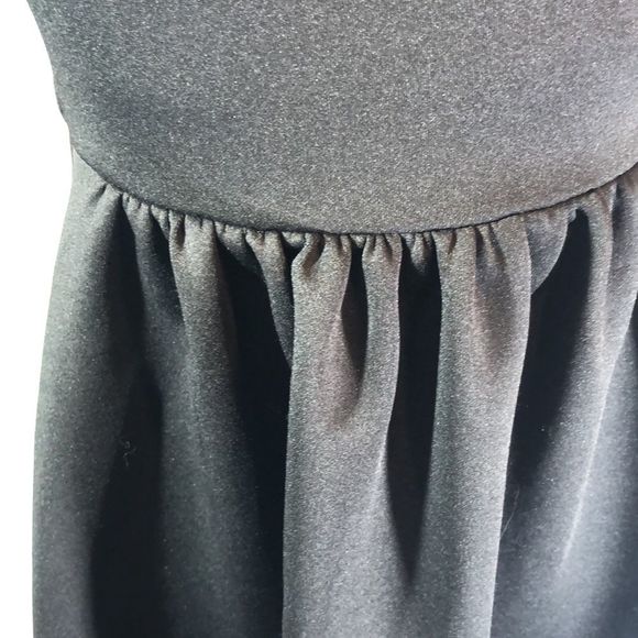 B.Darlin black / sz 3/4 glass rocks accent on cap sleeves/exposed zipper/party - Picture 7 of 13